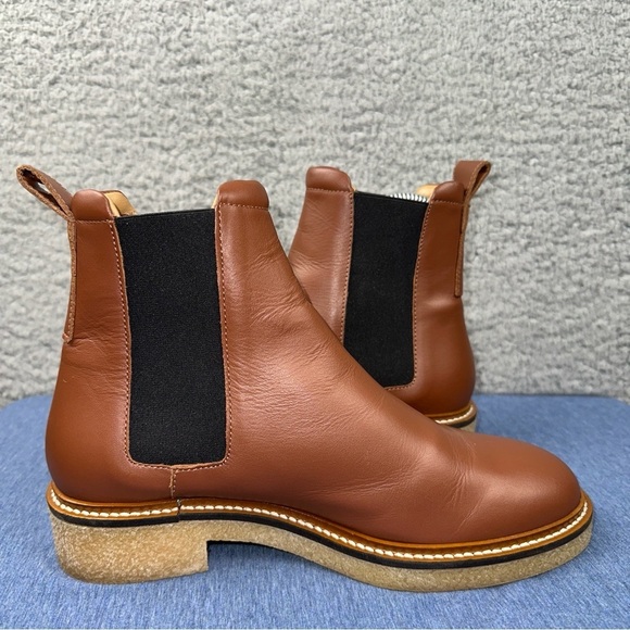 Everlane Shoes The Chelsea Womens 7 Brown Tobacco Round Toe Leather Upper Boot - Picture 5 of 10